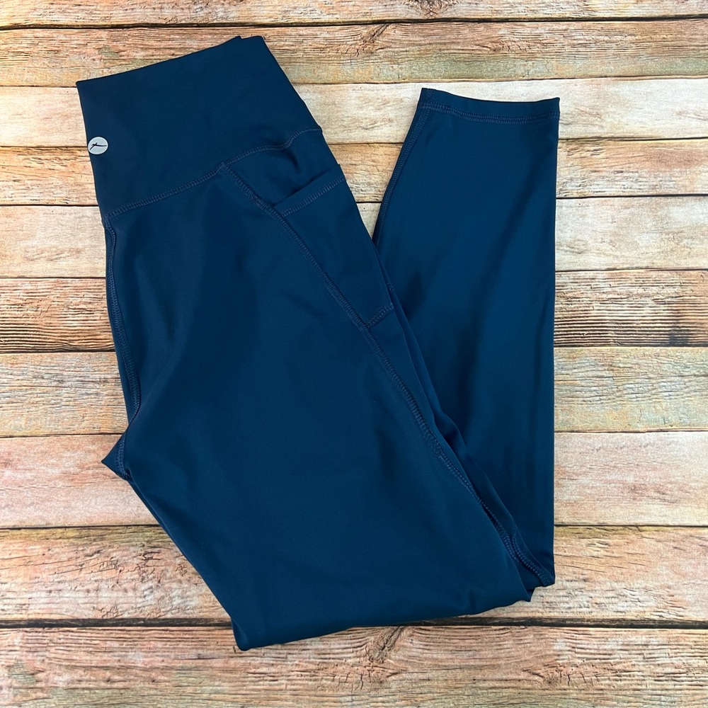 X by Gottex Slit Pocket Cropped Ankle Leggings Peacock Medium